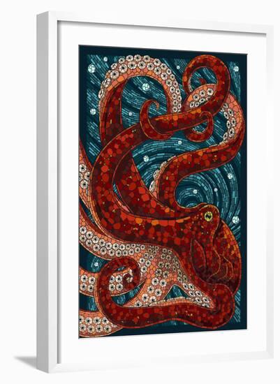 Octopus - Paper Mosaic-Lantern Press-Framed Art Print