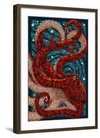 Octopus - Paper Mosaic-Lantern Press-Framed Art Print