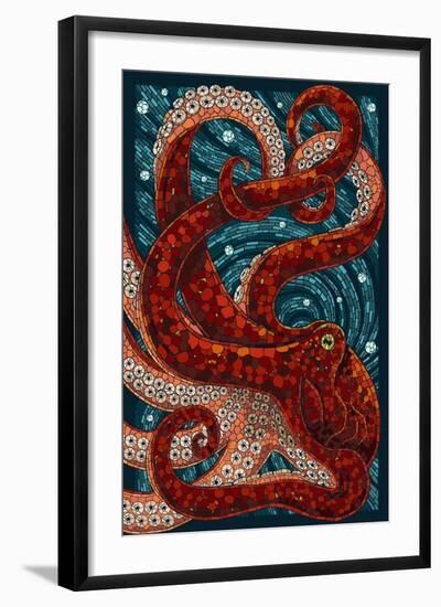 Octopus - Paper Mosaic-Lantern Press-Framed Art Print