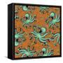 Octopus Pizza Pattern-Lauren Ramer-Framed Stretched Canvas