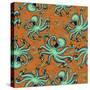 Octopus Pizza Pattern-Lauren Ramer-Stretched Canvas