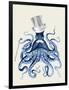 Octopus Print Blue on Cream b-Fab Funky-Framed Premium Giclee Print