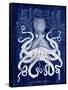 Octopus Prohibition Octopus On Blue-Fab Funky-Framed Stretched Canvas