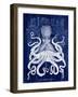 Octopus Prohibition Octopus On Blue-Fab Funky-Framed Art Print