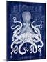 Octopus Prohibition Octopus On Blue-Fab Funky-Mounted Art Print