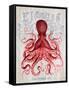 Octopus Prohibition Octopus On White-Fab Funky-Framed Stretched Canvas