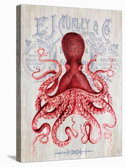 Octopus Prohibition Octopus On White-Fab Funky-Stretched Canvas