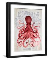 Octopus Prohibition Octopus On White-Fab Funky-Framed Art Print