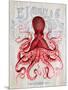 Octopus Prohibition Octopus On White-Fab Funky-Mounted Premium Giclee Print