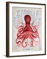 Octopus Prohibition Octopus On White-Fab Funky-Framed Art Print