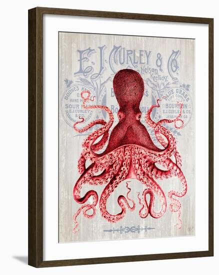 Octopus Prohibition Octopus On White-Fab Funky-Framed Art Print