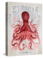 Octopus Prohibition Octopus On White-Fab Funky-Stretched Canvas