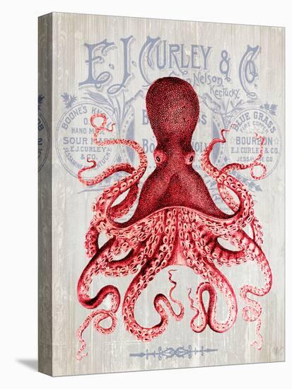 Octopus Prohibition Octopus On White-Fab Funky-Stretched Canvas