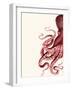 Octopus Red and White a-Fab Funky-Framed Art Print