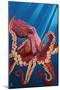 Octopus - Red-Lantern Press-Mounted Art Print