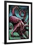 Octopus - Scratchboard-Lantern Press-Framed Art Print