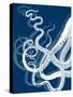 Octopus Tentacles Blue And White-Fab Funky-Stretched Canvas