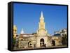 Od Town City Wall and Puerto Del Reloj, UNESCO World Heritage Site, Cartagena, Colombia-Christian Kober-Framed Stretched Canvas