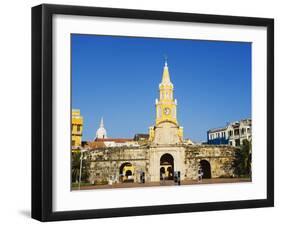 Od Town City Wall and Puerto Del Reloj, UNESCO World Heritage Site, Cartagena, Colombia-Christian Kober-Framed Photographic Print