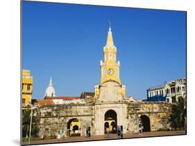 Od Town City Wall and Puerto Del Reloj, UNESCO World Heritage Site, Cartagena, Colombia-Christian Kober-Mounted Photographic Print