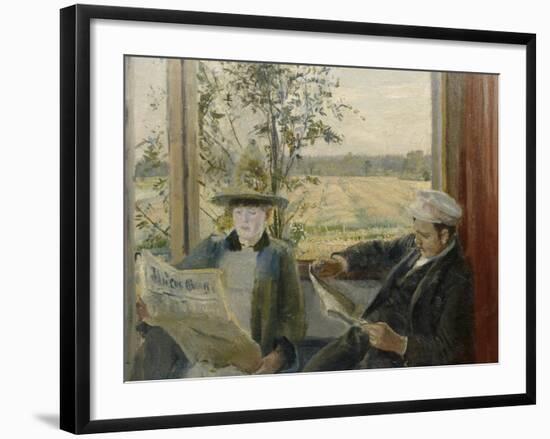 Oda Krohg reading Verdens Gang-Harriet Backer-Framed Giclee Print