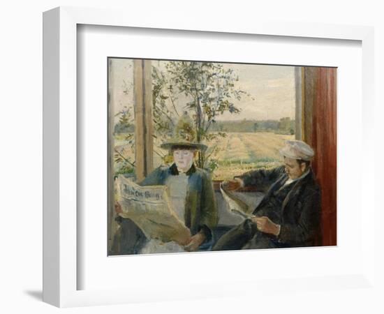 Oda Reading the Newspaper Verdens Gang-Christian Krohg-Framed Giclee Print