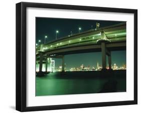 Odaiba, Rainbow Bridge, Tokyo, Japan-Christian Kober-Framed Photographic Print