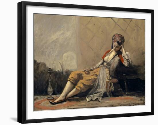 Odalisque, 1871-73 (Oil on Canvas)-Jean Baptiste Camille Corot-Framed Giclee Print