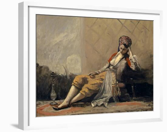 Odalisque, 1871-73 (Oil on Canvas)-Jean Baptiste Camille Corot-Framed Giclee Print