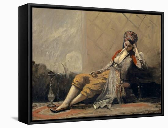 Odalisque, 1871-73 (Oil on Canvas)-Jean Baptiste Camille Corot-Framed Stretched Canvas