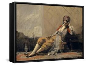 Odalisque, 1871-73 (Oil on Canvas)-Jean Baptiste Camille Corot-Framed Stretched Canvas