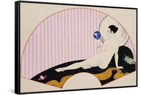 Odalisque with a Crystal Ball, Dated 1920-Georges Barbier-Framed Stretched Canvas