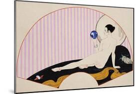 Odalisque with a Crystal Ball, Dated 1920-Georges Barbier-Mounted Giclee Print