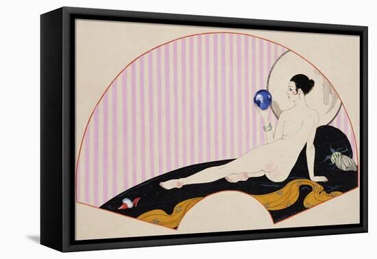 Odalisque with a Crystal Ball, Dated 1920-Georges Barbier-Framed Stretched Canvas