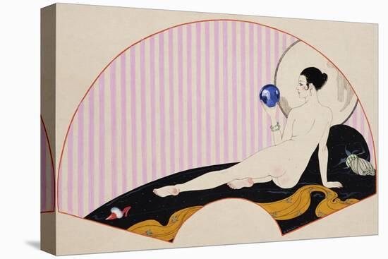Odalisque with a Crystal Ball, Dated 1920-Georges Barbier-Stretched Canvas