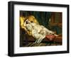 Odalisque with a Lute, 1876-Hippolyte Berteaux-Framed Giclee Print