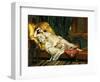 Odalisque with a Lute, 1876-Hippolyte Berteaux-Framed Giclee Print