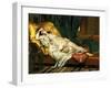 Odalisque with a Lute, 1876-Hippolyte Berteaux-Framed Giclee Print