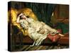 Odalisque with a Lute, 1876-Hippolyte Berteaux-Stretched Canvas