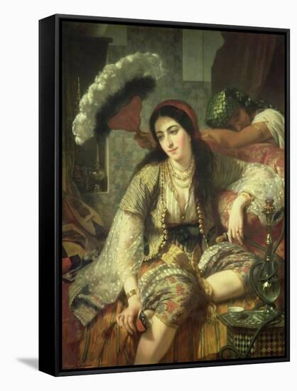 Odalisque-Jean Baptiste Ange Tissier-Framed Stretched Canvas