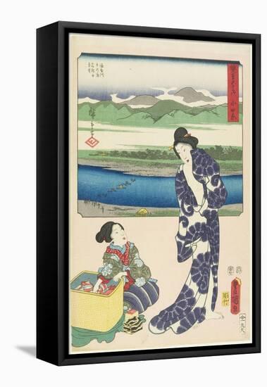 Odawara, July 1854-Utagawa Hiroshige-Framed Stretched Canvas