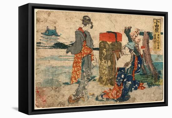 Odawara-Katsushika Hokusai-Framed Stretched Canvas