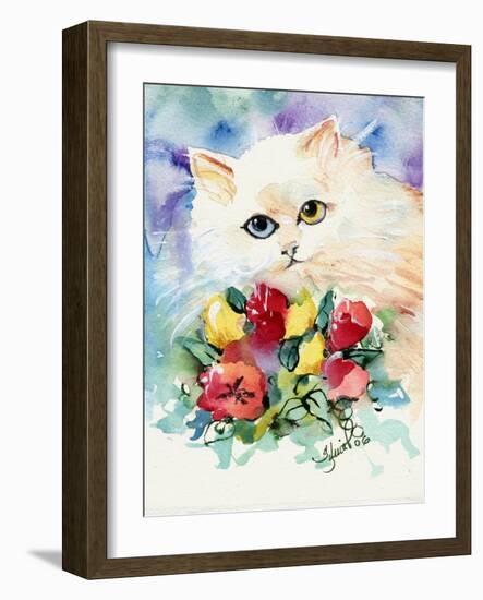 Odd Eye White Persian Cat-sylvia pimental-Framed Art Print