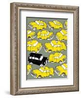 Odd Ones - Black Cab-Duncan Wilson-Framed Art Print