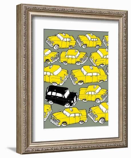 Odd Ones - Black Cab-Duncan Wilson-Framed Art Print