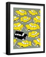 Odd Ones - Black Cab-Duncan Wilson-Framed Art Print