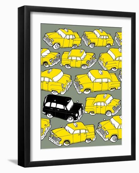 Odd Ones - Black Cab-Duncan Wilson-Framed Art Print