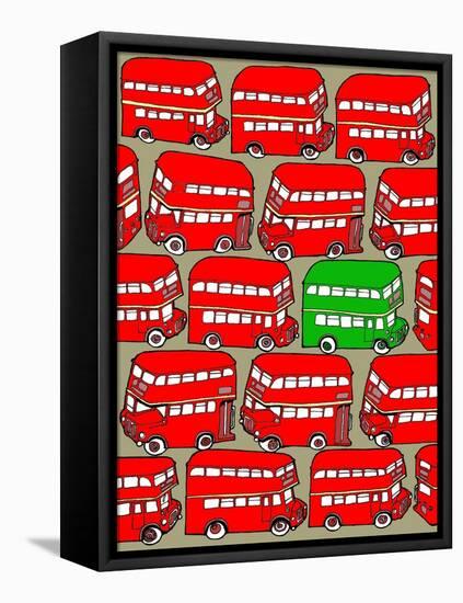 Odd Ones - Green Double Decker-Duncan Wilson-Framed Stretched Canvas