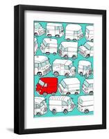 Odd Ones - Red Van-Duncan Wilson-Framed Art Print