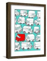 Odd Ones - Red Van-Duncan Wilson-Framed Art Print